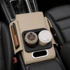 72 Pieces Quilted Car Seat Console Organizer with Dual Cup Holder, Beige