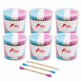 96 Pieces Cotton Budses, 300 Pieces per Can, 6-Pack, Assorted Colours in Plastic Cans