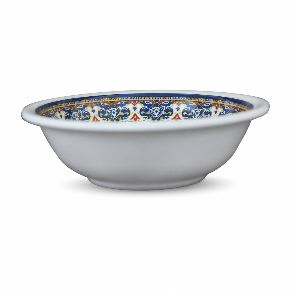 120 Pieces Melamine Rice Bowl, 5 Inch, Gray with Decorative Rim