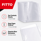 96 Pieces Clear A4 Sheet Protectors, 100 GSM, 11-Hole Punched, 100 Sheets for Filing and Presentations