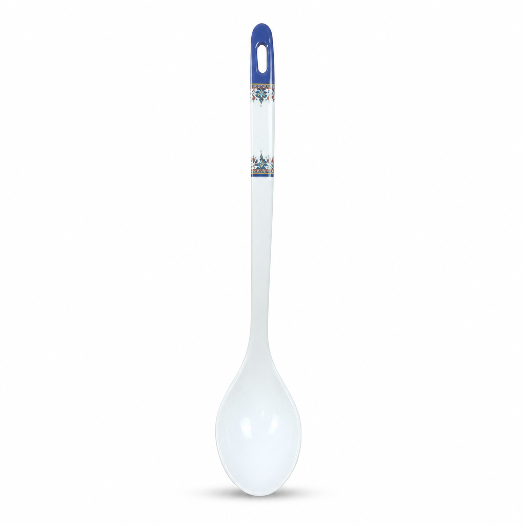 144 Pieces Curry Ladle, Melamine Serving Spoon with Decorative Handle, White, 32 cm
