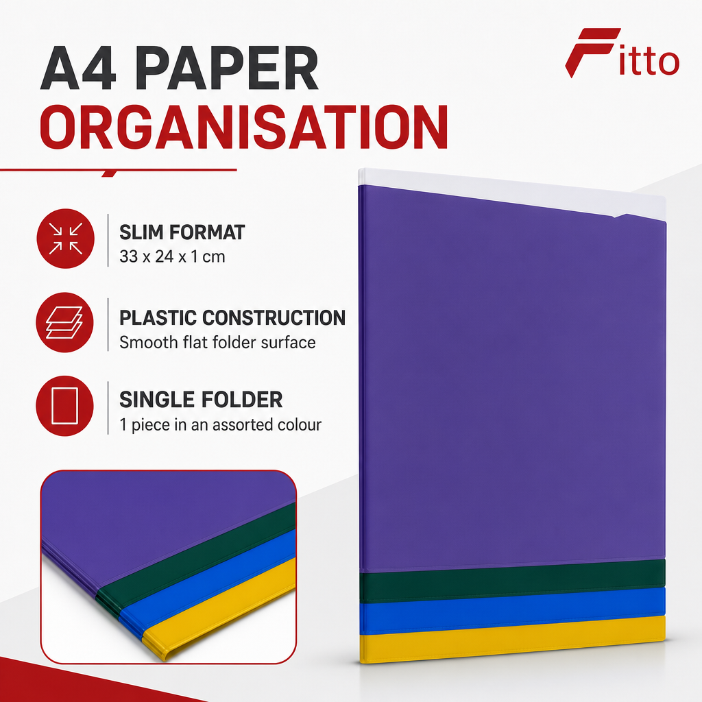 240 Pieces A4 Plastic Document Folder, Assorted Colour, 1 Piece