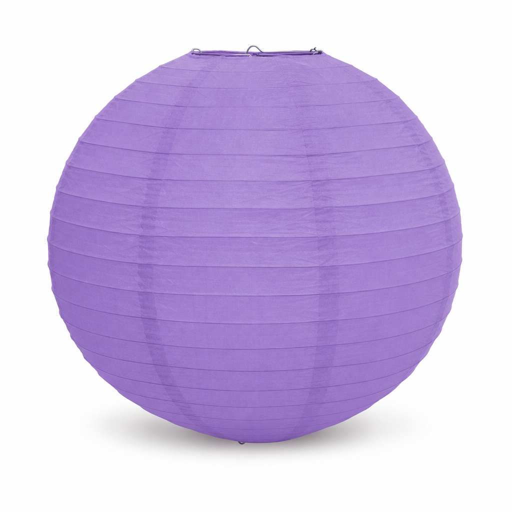 144 Pieces Purple Paper Wire Lantern, 25 cm, 1 Piece Party Decorations