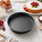 96 Pieces Round Cake Mold, 28 cm Carbon Steel Non-Stick Bakeware, Black, 1 Piece