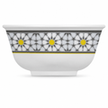 120 Pieces Melamine Rice Bowl, 5 Inch, White and Grey with Yellow Geometric Accents