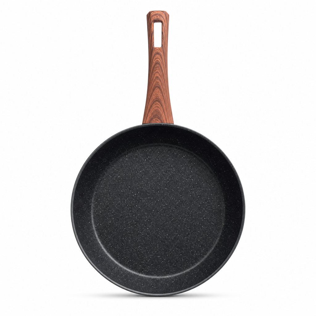 72 Pieces Non-Stick Frying Pan, 28 cm, Black Round Cookwares with Long Handle
