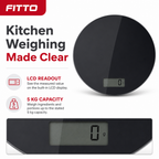 96 Pieces Digital Kitchen Scales with LCD Display, 5 kg Capacity, Black, 1 Piece