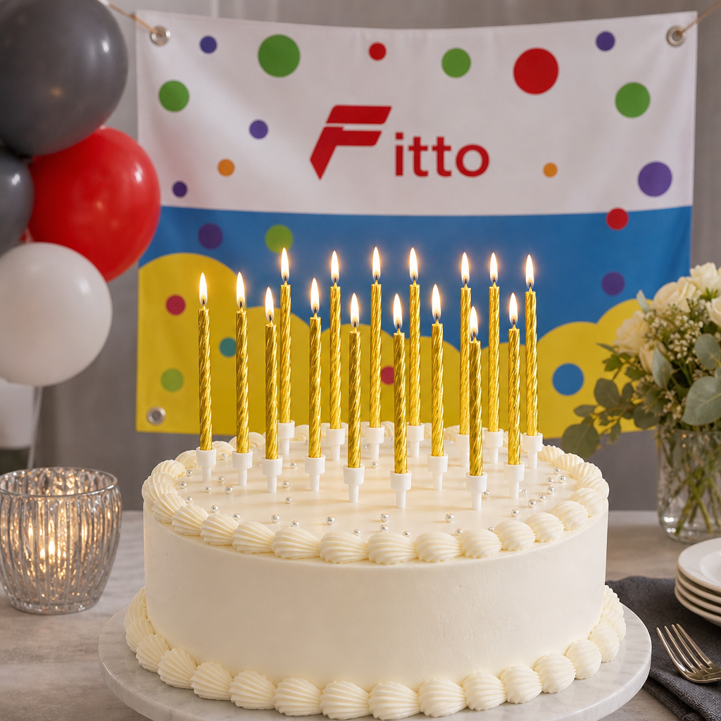 120 Pieces Gold Metallic Birthday Candle Set, 16 Spiral Candles, 16 Holders and Birthday Banner