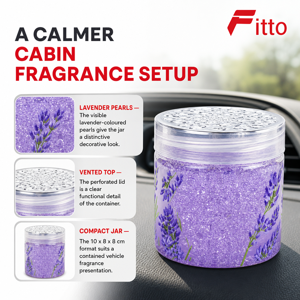 96 Pieces Jelly Pearl Car Air Fresheners Jar, Lavender Scent, 1 Piece, 10 x 8 x 8 cm