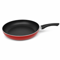 60 Pieces Red 28 cm Aluminum Non-Stick Frying Pan with Black Handle