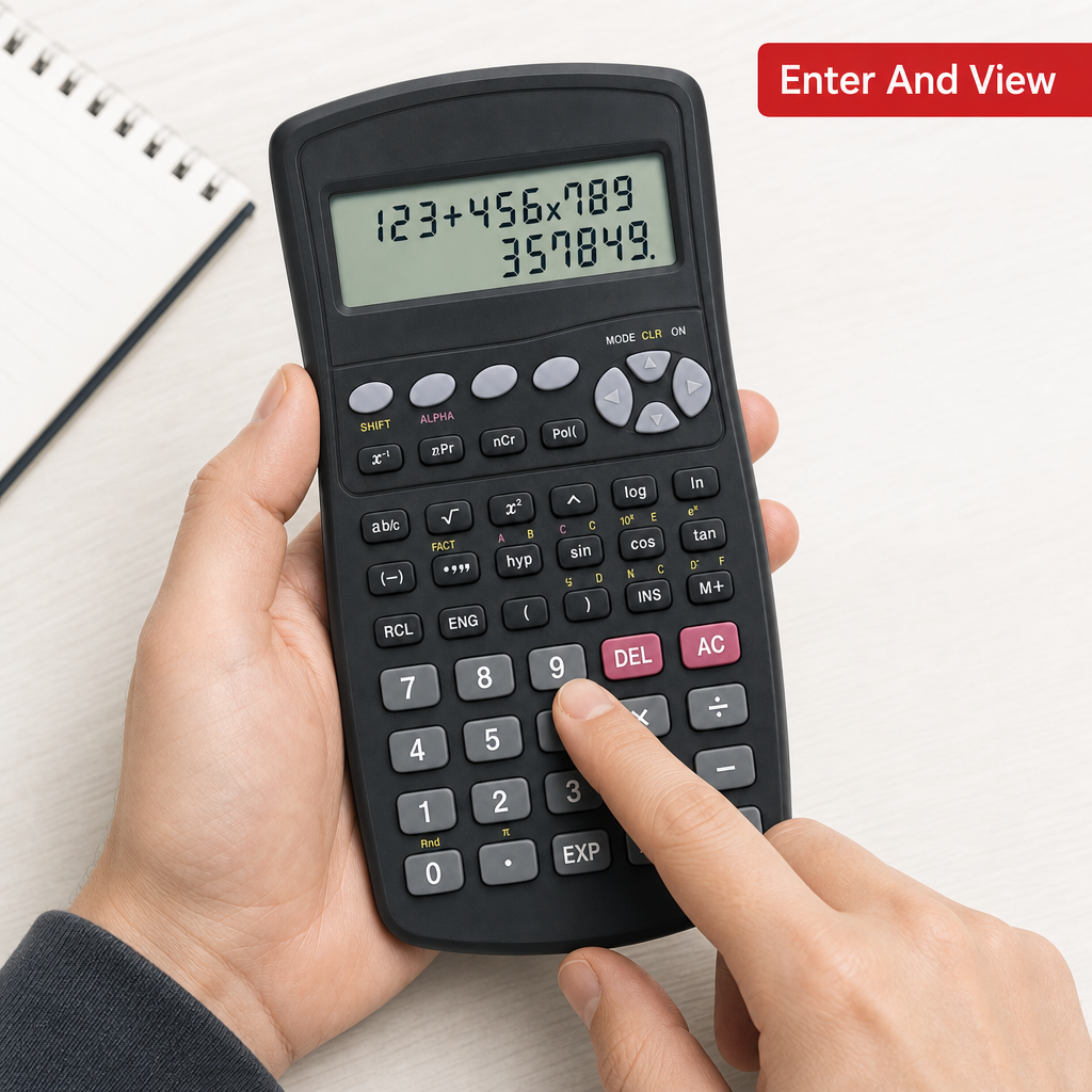 72 Pieces Scientific Calculators, 12-Digit, Two-Line Display, 244 Functions, Black and Grey, 1 Piece