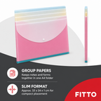 240 Pieces A4 Plastic Button Document Folder, Assorted Colour, Slim Profile, 1 Piece
