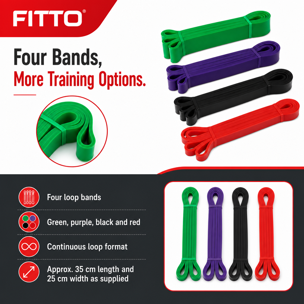 60 Pieces Resistance Bands Set, 4-Piece Exercise Loop Bands for Strength, Mobility and Home Workouts