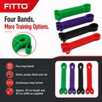 60 Pieces Resistance Bands Set, 4-Piece Exercise Loop Bands for Strength, Mobility and Home Workouts