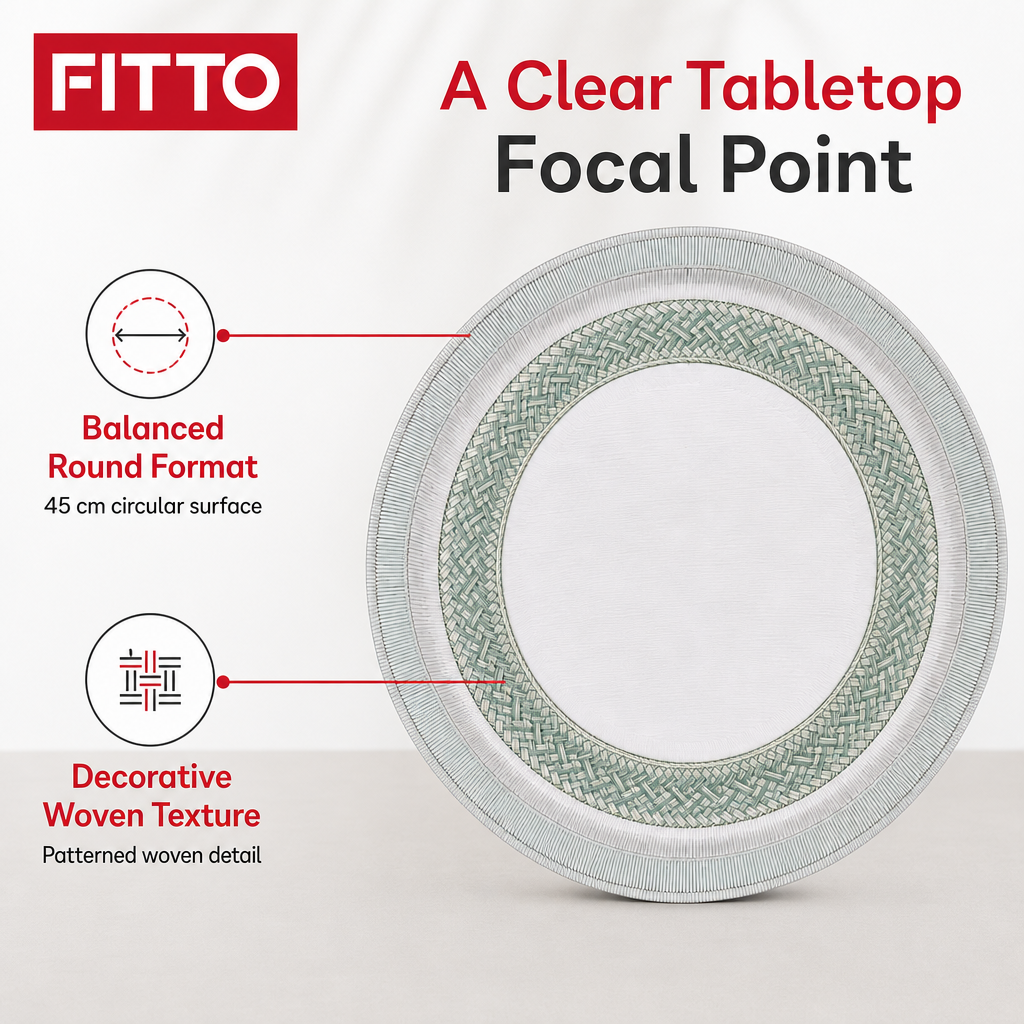 72 Pieces Round Woven Serving Trays, 45 cm, Decorative Table Presentation Design