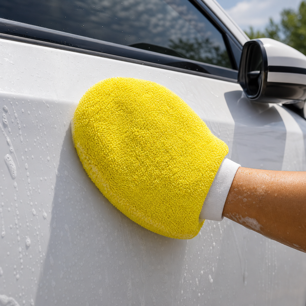120 Pieces Microfiber Car Wash Mitt, Yellow, 28 x 18 cm