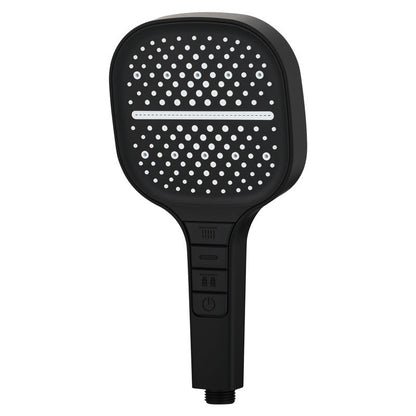 Eco-Friendly Water-Saving Showerhead - Black & Silver Square Design