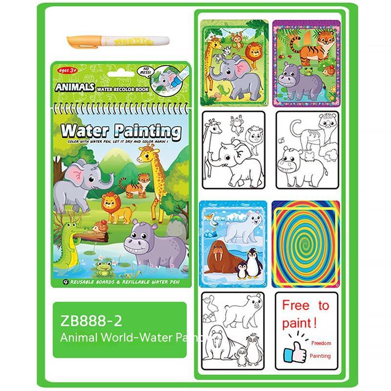 Ocean-Themed Reusable Water Drawing Book for Kids