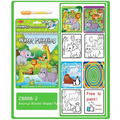 Ocean-Themed Reusable Water Drawing Book for Kids