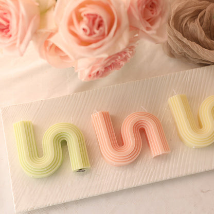 Pastel Curved Candles for a Calming, Eco-Friendly Home