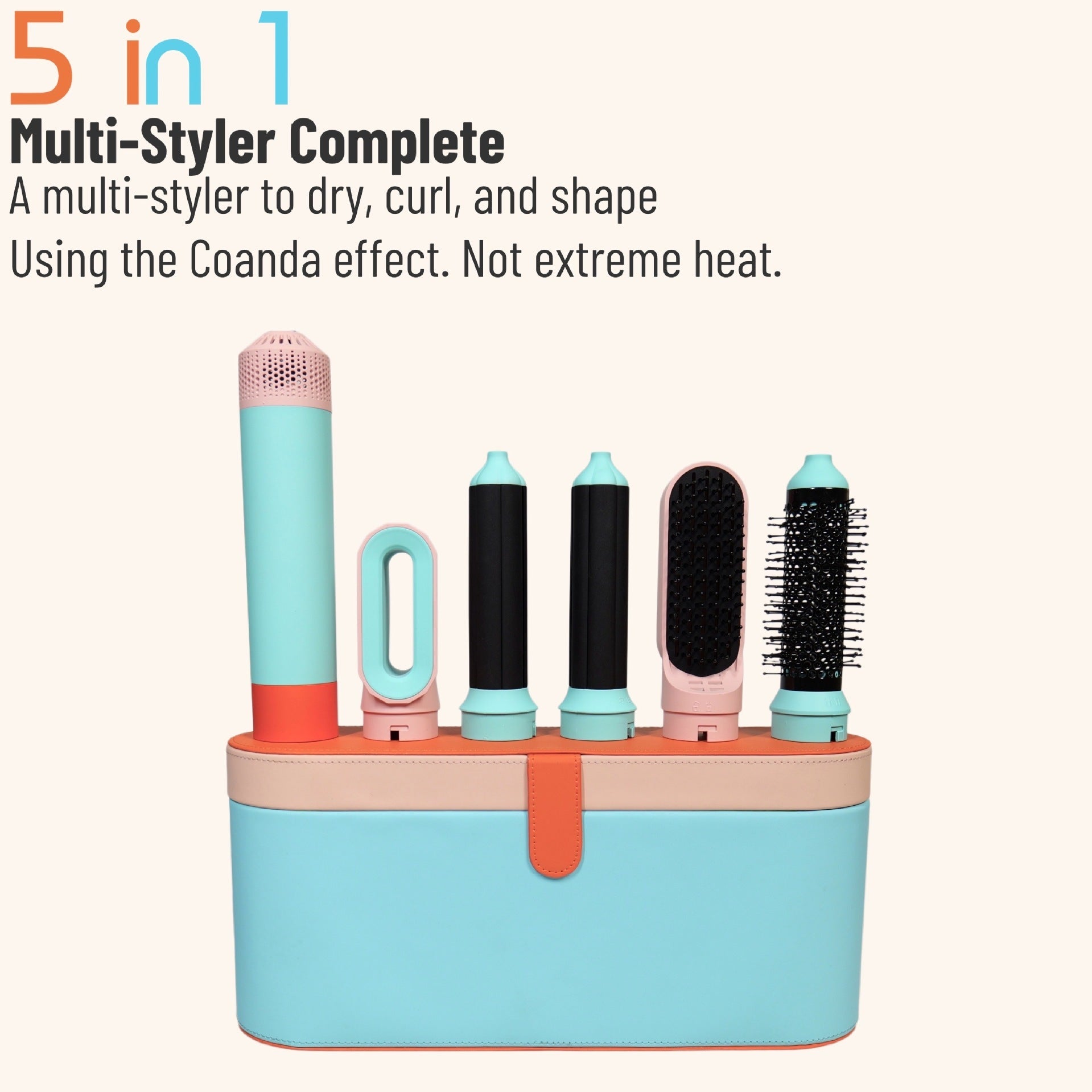 Multi-Styler Complete Hair Tool Set in Light Blue and Peach