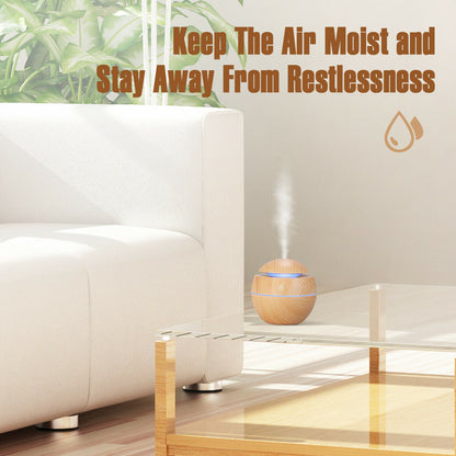 Spherical LED Essential Oil Diffuser with Wood Finish