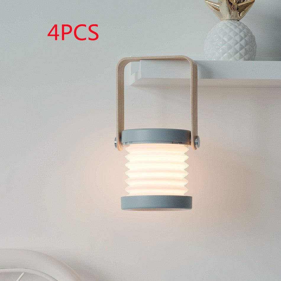 Eco-Friendly Portable Lantern with Wooden Accents