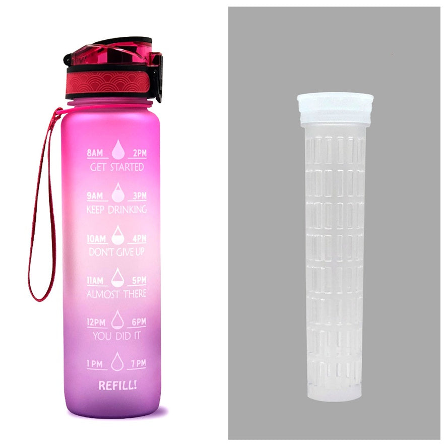 Gradient BPA-Free Water Bottle with Time Markers