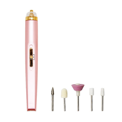 Rechargeable Pink Electric Nail File Set with USB Charging