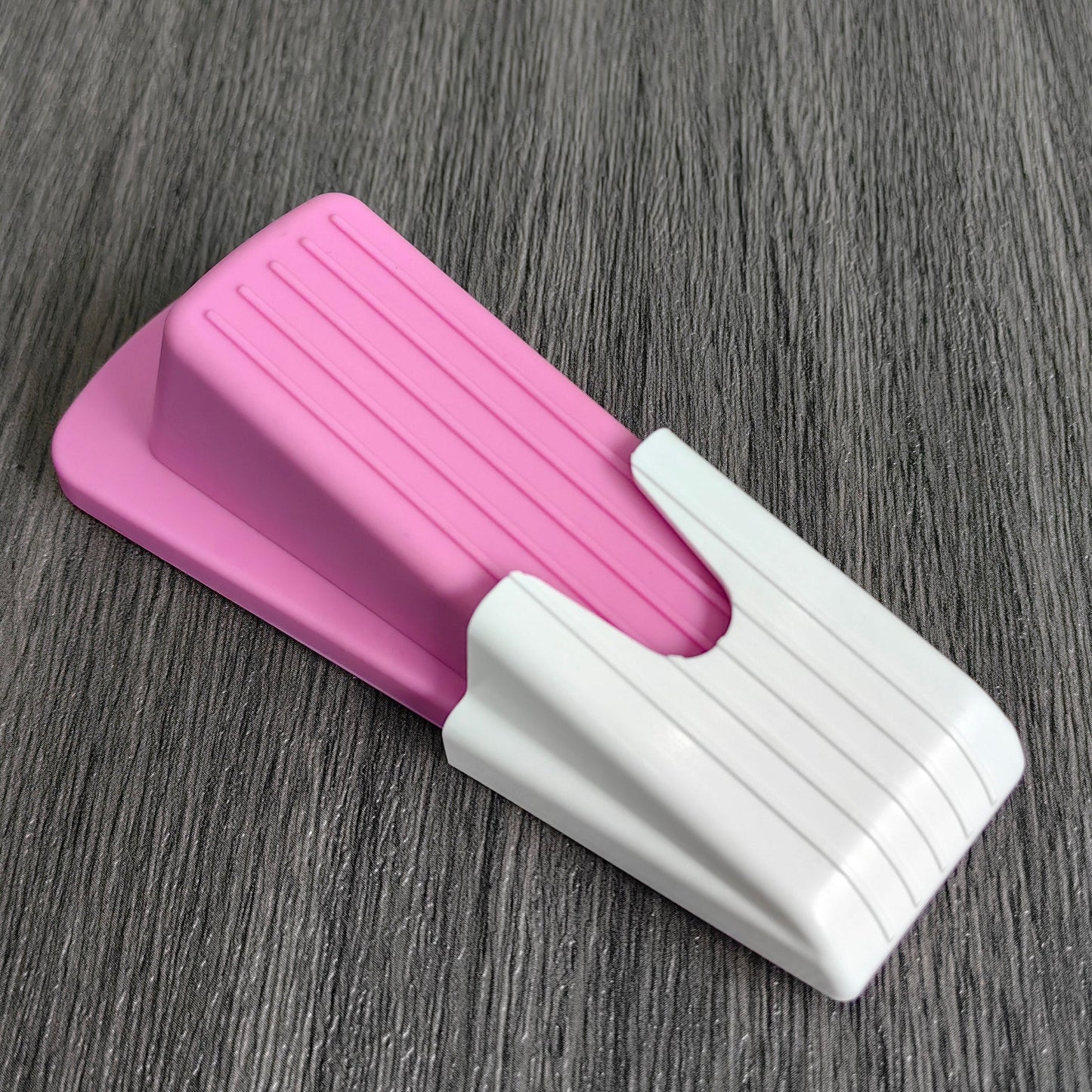 Eco-Friendly Teal & White Doorstop Wedge - Durable Silicone Design