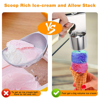 Eco-Friendly Stainless Steel Ice Cream Scoop with Ergonomic Handle