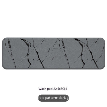 Sustainable Dark Gray Bathroom Accessory Set with Black Marble Pattern