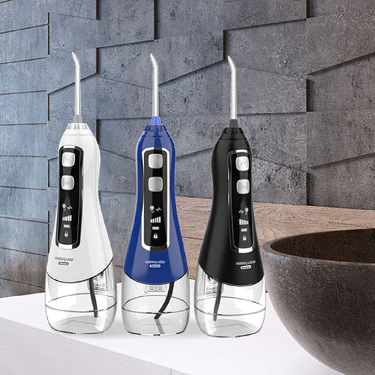 Eco-Friendly Water Flosser in White, Blue, and Black