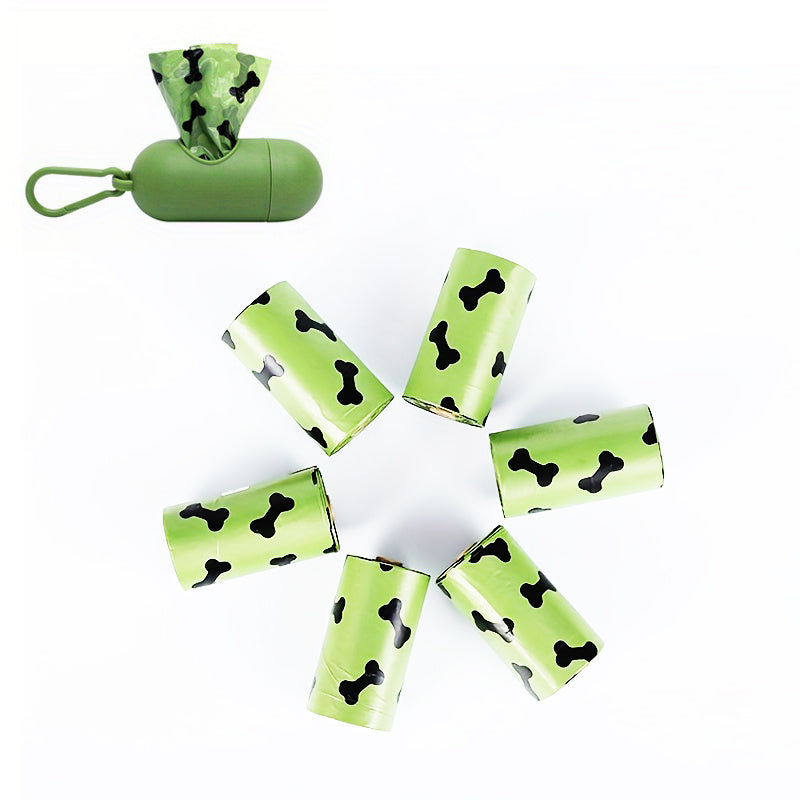 Eco-Friendly Degradable Pet Waste Bags with Dispenser - Green & Black