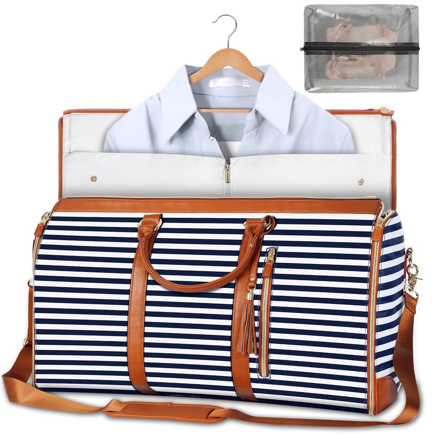 Versatile Light Pink Garment & Duffel Bag for Eco-Friendly Travel