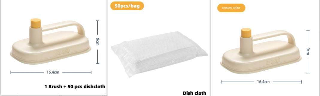 Eco-Friendly Oval Cleaning Brush with Handle - Durable & Reusable