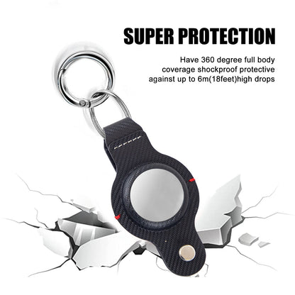 Durable Black AirTag Keychain Holder for Secure Tracking