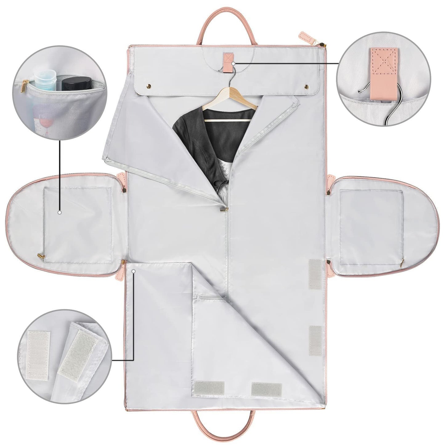 Versatile Light Pink Garment & Duffel Bag for Eco-Friendly Travel