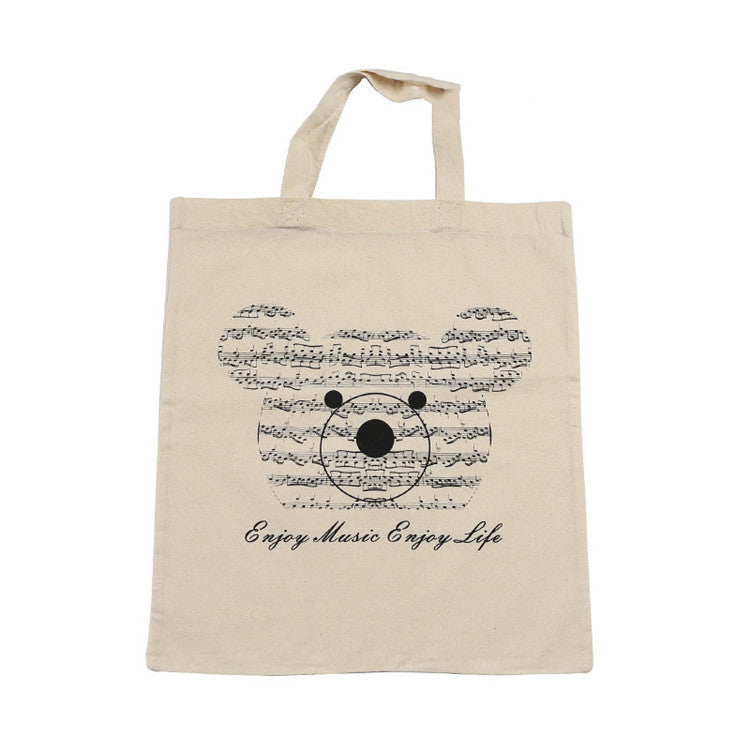 Eco-Friendly Reusable Tote Bag - Natural Beige Cotton Canvas