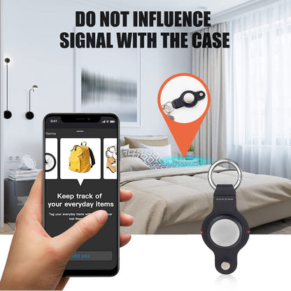 Durable Black AirTag Keychain Holder for Secure Tracking