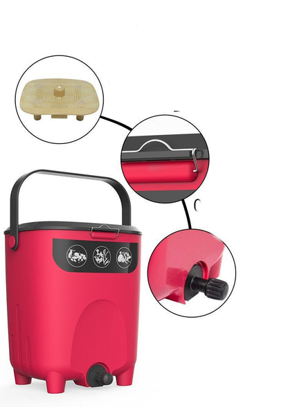 Pink Kitchen Compost Bin with Odor Control Spray Bottle