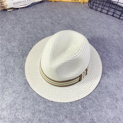 Eco-Friendly Straw Fedora Hat with Black Band
