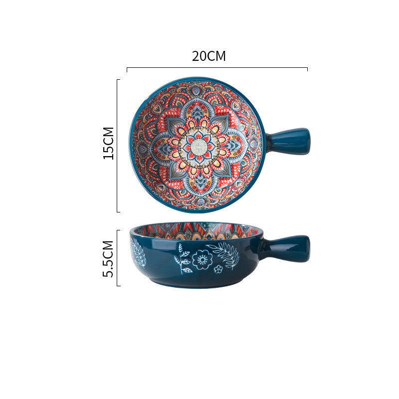 Multicolored Ceramic Bowls with Handles for Eco-Friendly Dining