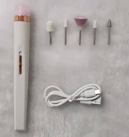 Rechargeable Pink Electric Nail File Set with USB Charging