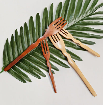 Eco-Friendly Wooden Forks - Sustainable, Reusable Cutlery Set