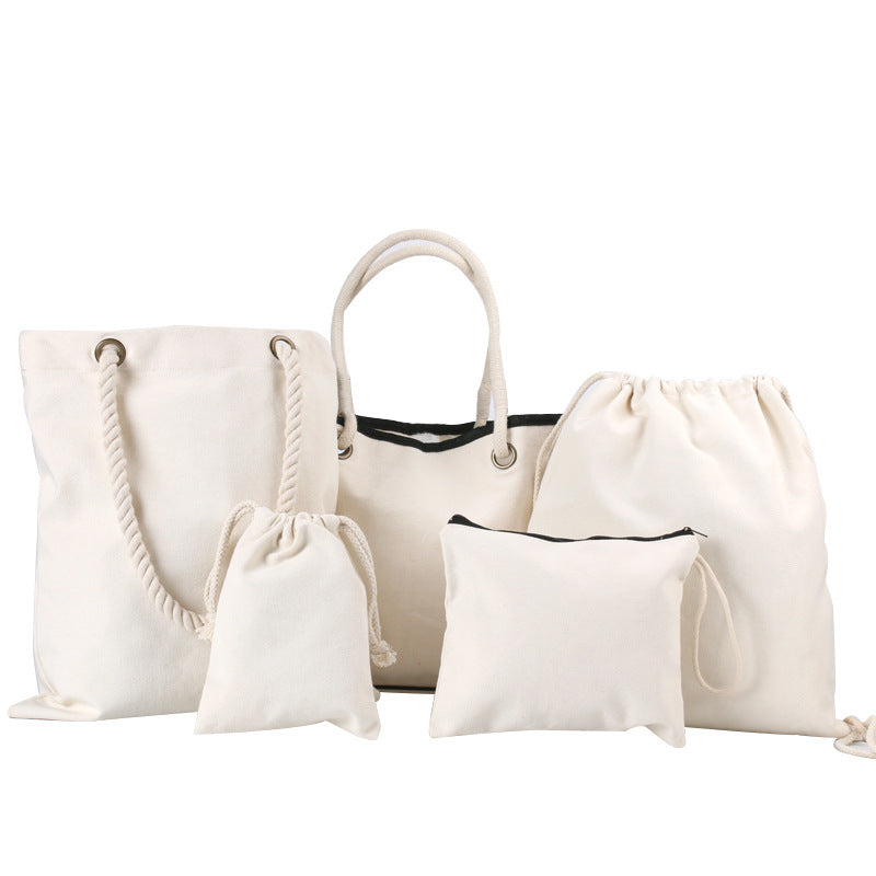 Eco-Friendly Reusable Drawstring Bags - Natural Cotton Storage Solution