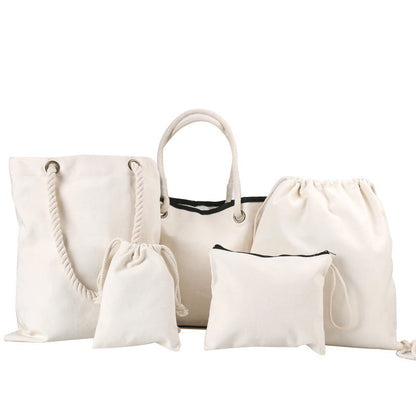 Eco-Friendly Reusable Drawstring Bags - Natural Cotton Storage Solution