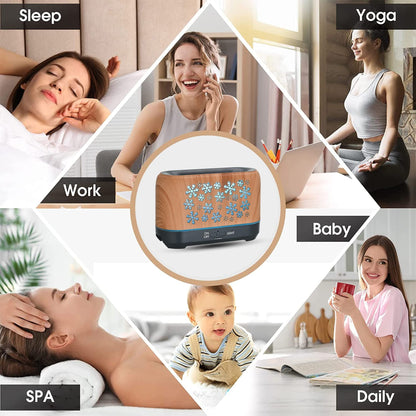 Aromatherapy Essential Oil Diffuser with LED Lights and Remote Control