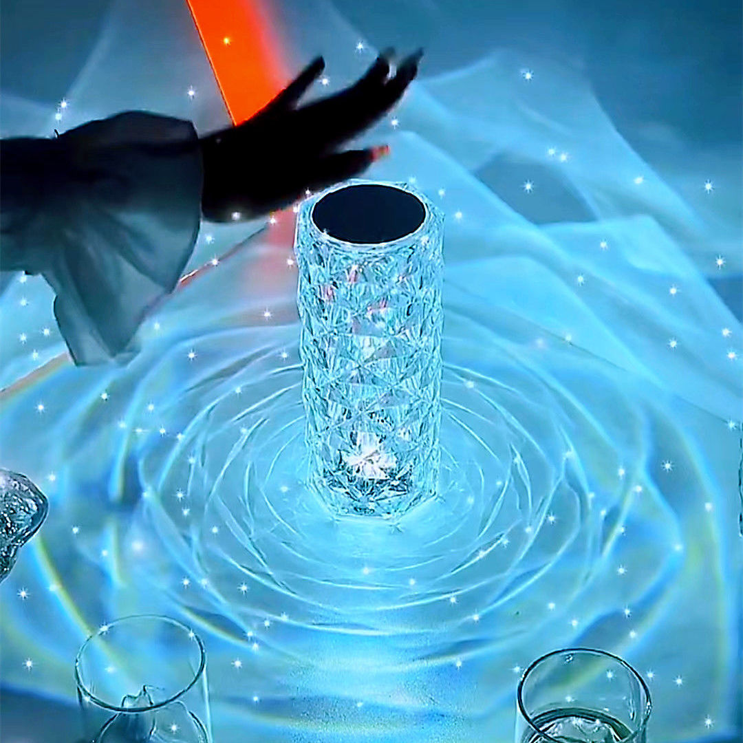 Energy-Efficient LED Crystal Table Lamp with Multicolor Options
