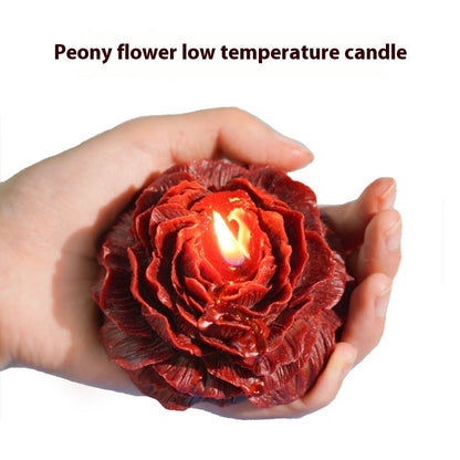 Eco-Friendly Pink Flower Candle - Natural Wax, Decorative & Biodegradable